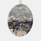 Witte kerstversiering keramisch ornament (Rechts)