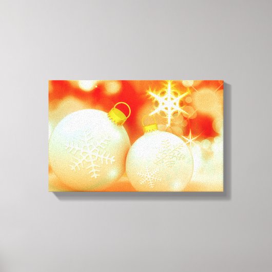 Witte kerstversieringen canvas afdruk (Voorkant)