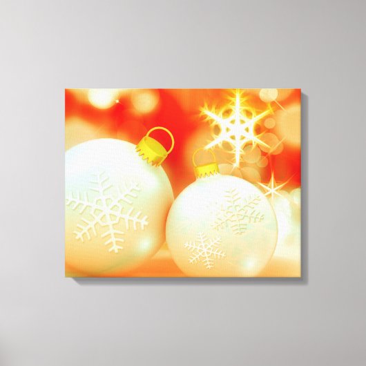 Witte kerstversieringen canvas afdruk (Voorkant)