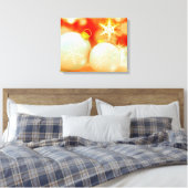 Witte kerstversieringen canvas afdruk (Insitu (Slaapkamer))