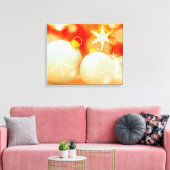 Witte kerstversieringen canvas afdruk (Insitu (Woonkamer))