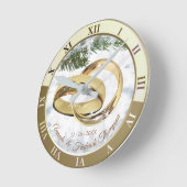 Witte kerstweddenschap Gift Clock Ronde Klok (Hoek)