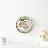 Witte kerstweddenschap Gift Clock Ronde Klok (Huis)