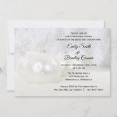 Witte Kerstwinter bruiloft repetitie diner Kaart (Voorkant)