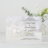 Witte Kerstwinter bruiloft repetitie diner Kaart (Staand voorkant)