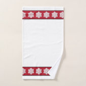 Witte Kerstwinter Sneeuwvlokken op Rood Bad Handdoek (Handdoek)