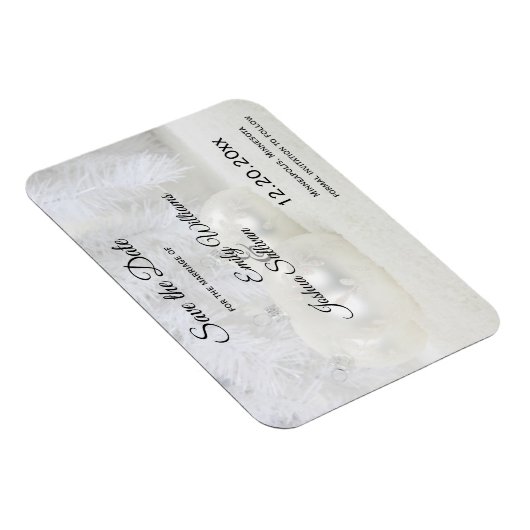 Witte Kerstwinter Weddenschap Sparen de Datum Magneet (Rechterzijde)