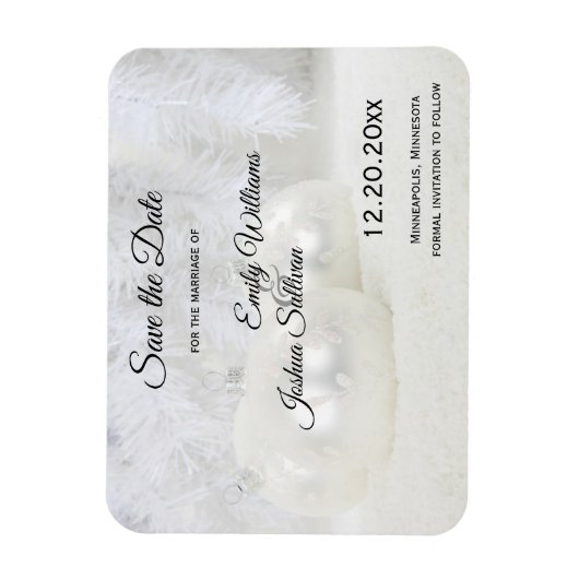 Witte Kerstwinter Weddenschap Sparen de Datum Magneet (Verticaal)
