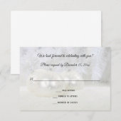 Witte kerstwinterbruiloft RSVP kaartje (Voorkant / Achterkant)