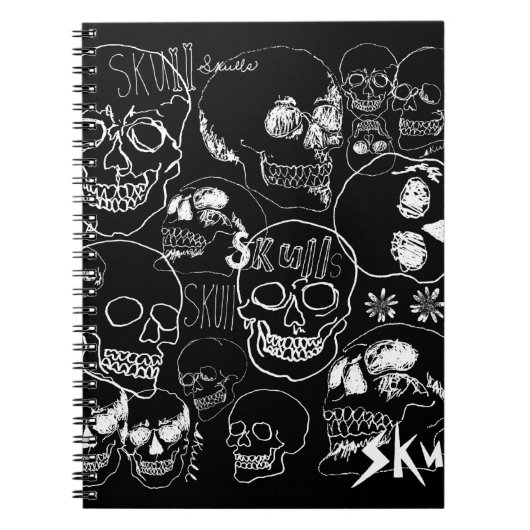 Witte ketchbook Skulls Notitieboek (Voorkant)