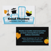 witte keuken apparaten groenten kruiden... visitekaartje (Voorkant / Achterkant)