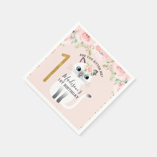 Witte keuken: je laat me 1-jarig dagboek servet (Hoek)