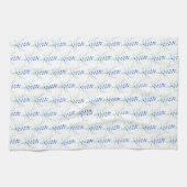 Witte keukenhanddoek met blauwe klokjes (Horizontaal)