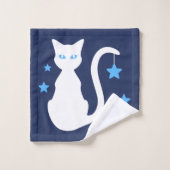 Witte keukenset voor kattenbakken bad handdoek (Wasdoekje)