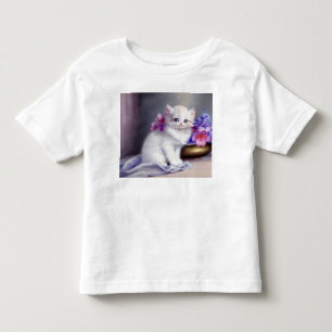  Witte Keuten met Roze en Paars Bloemen Kinder Shirts