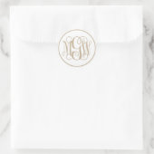Witte Khaki Wing Monogram, doe-het-zelf BG Ronde Sticker (Tas)