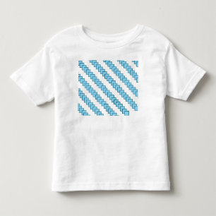 Witte kids T-shirt met moderne, turquoise geometri