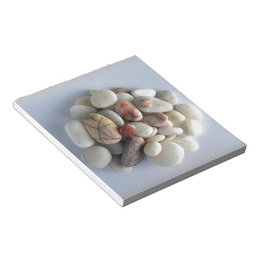 witte kiezels notitieblok (Schuin)