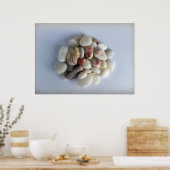 witte kiezels poster (Keuken)