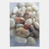 witte kiezels theedoek (Verticaal)