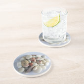 witte kiezelstenen zandsteen onderzetter (Zijkant)