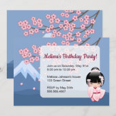 Witte Kimono Kokeshi Doll - Leuk Verjaardagsfeest Kaart (Voorkant / Achterkant)