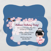 Witte Kimono Kokeshi Doll - Leuk Verjaardagsfeest Kaart (Voorkant / Achterkant)