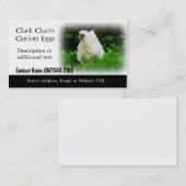 Witte kip - Boerderij voor kippen of pluimveeprodu Visitekaartje (Voorkant / Achterkant)