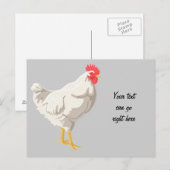 Witte kip briefkaart (Voorkant / Achterkant)