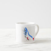 Witte kip. Calligrafie en waterverf Espresso Kop (Voorkant rechts)
