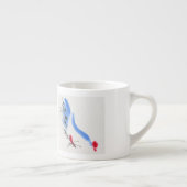 Witte kip. Calligrafie en waterverf Espresso Kop (Rechts)