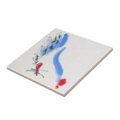 Witte kip. Calligrafie en waterverf Tegeltje (Zijkant)