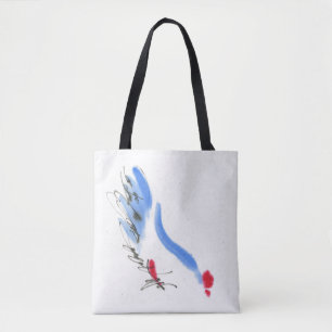 Witte kip. Calligrafie en waterverf Tote Bag
