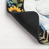 Witte Kip en Zonnebloemen Muismat (Hoek)