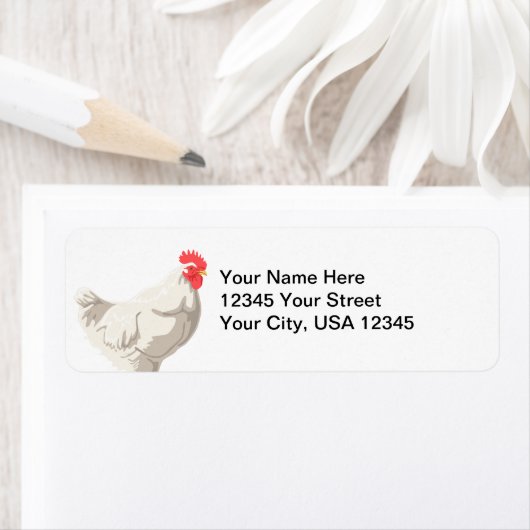 Witte kip etiket (Insitu)