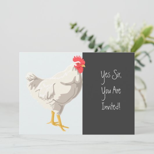 Witte kip kaart (Staand voorkant)