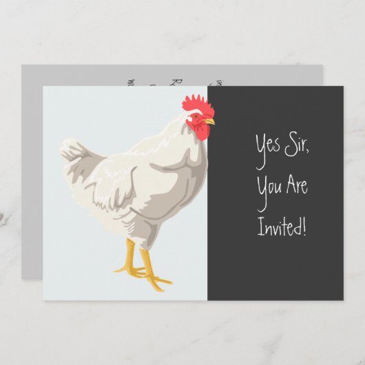 Witte kip kaart (Voorkant / Achterkant)