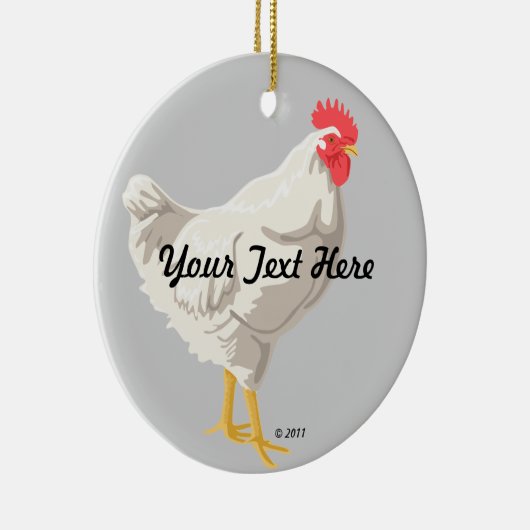 Witte kip keramisch ornament (Rechts)