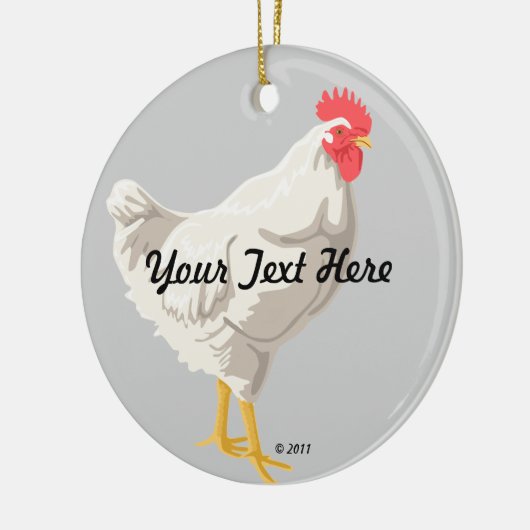 Witte kip keramisch ornament (Links)