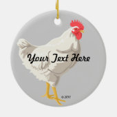 Witte kip keramisch ornament (Achterkant)