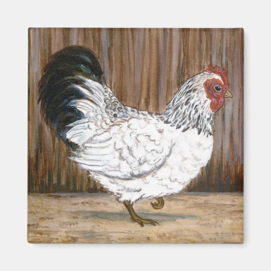 Witte kip magneet (Voorkant)