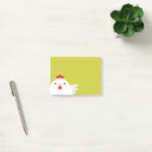 Witte kip op groen post-it® notes (Kantoor)