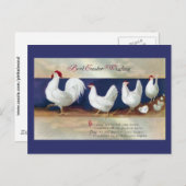 Witte kip paasparade feestdagenkaart (Voorkant / Achterkant)