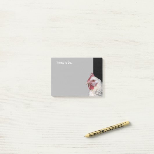 Witte kip post-it® notes (Op bureau)