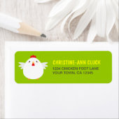 Witte kip retour adreslabels etiket (Insitu)