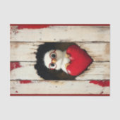 Witte kip, rode bril & rood hart BY4 decoupage Tissuepapier (Voorkant)