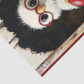 Witte kip, rode bril & rood hart BY5 decoupage Tissuepapier (Detail)