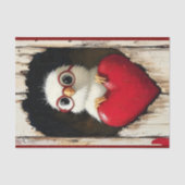 Witte kip, rode bril & rood hart BY5 decoupage Tissuepapier (Voorkant)