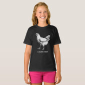 Witte kip tekening t-shirt (Voorkant volledig)