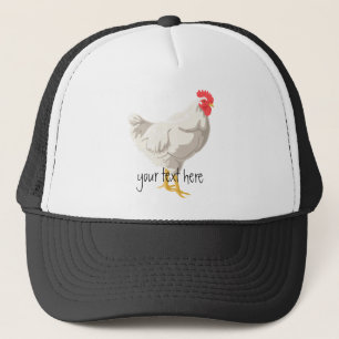 Witte kip trucker pet